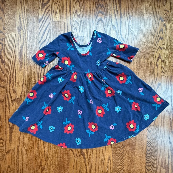 Hanna Andersson Floral Scoop Back Twirl Dress 5 - Picture 2 of 6